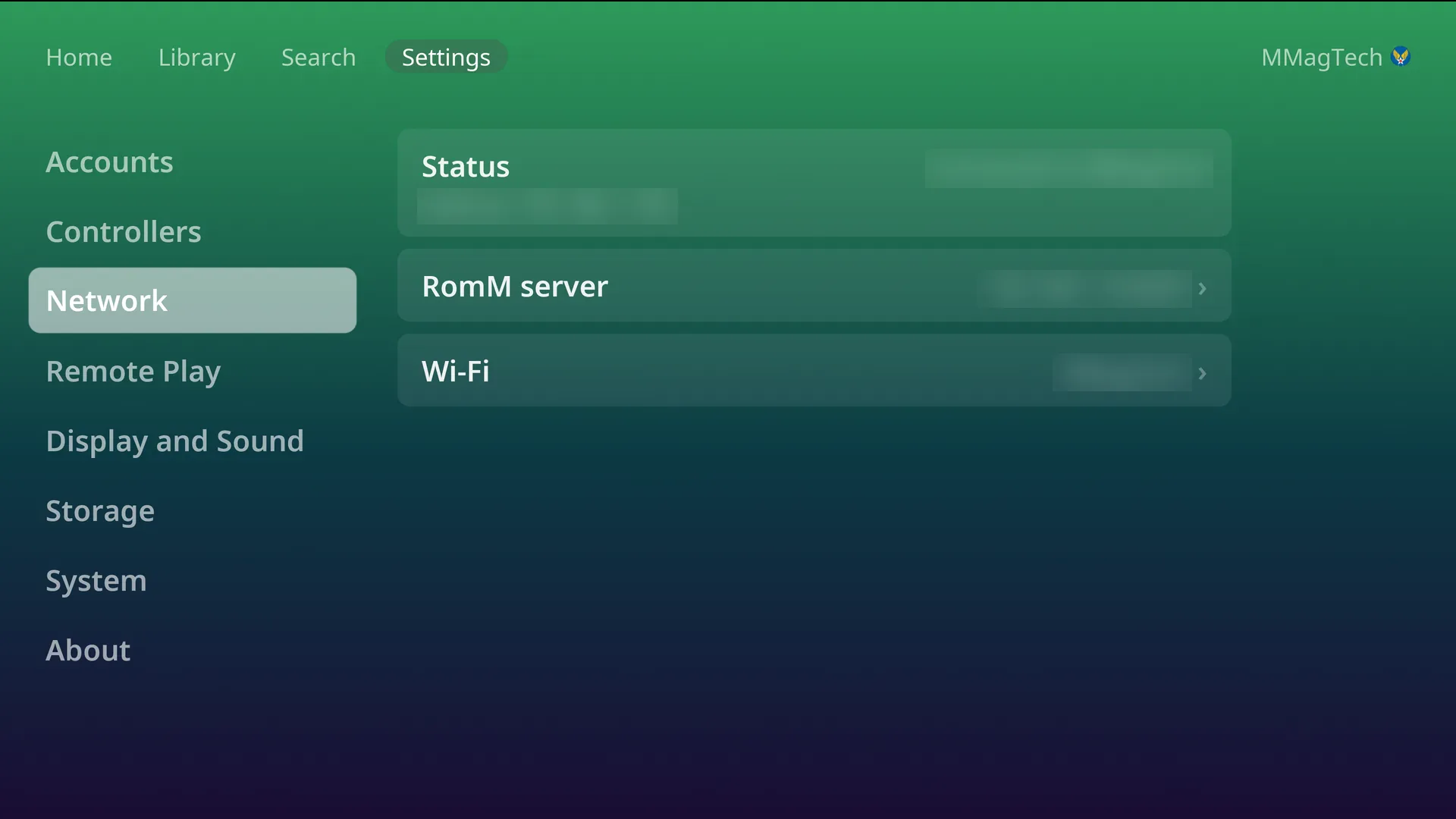 Network in Settings